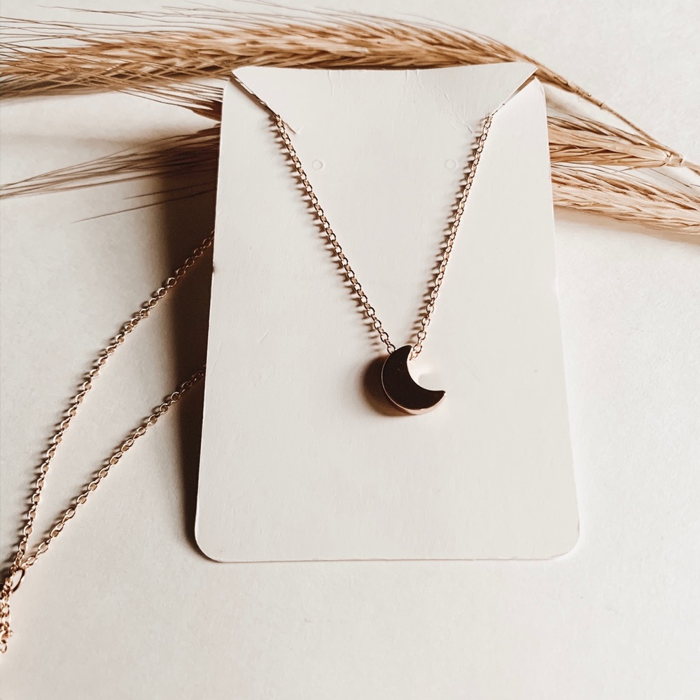 Dainty Gold Moon Necklace